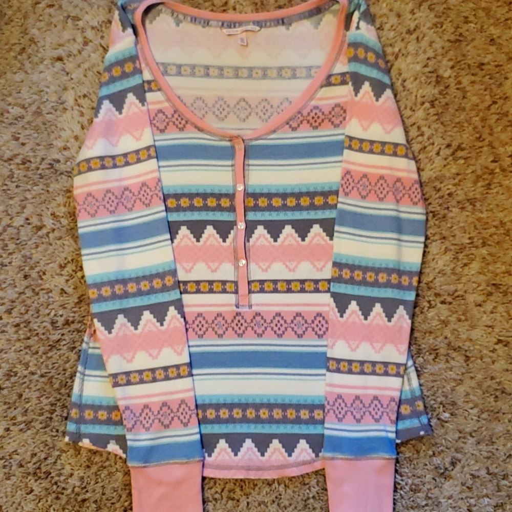 Victoria's Secret Pink Pattern Long Sleeve Top. Size Medium. Never used.